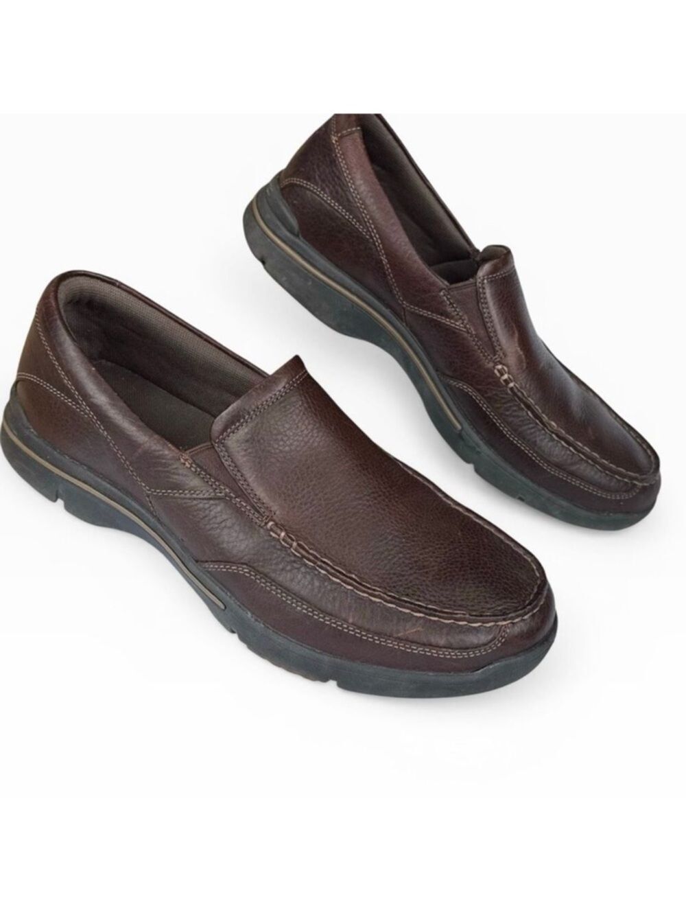 Rockport Slip On Brown Leather Classic Loafers Business Casual size 9.5
